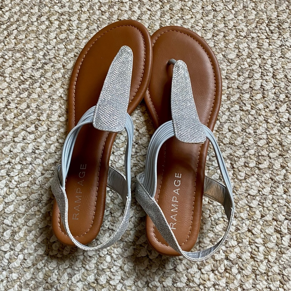 Rampage Metallic Silver Sandals
